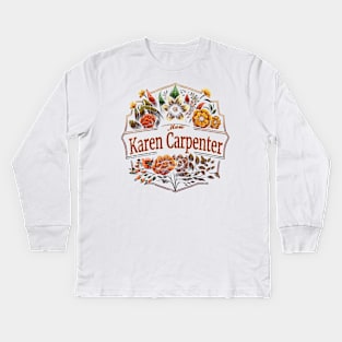 Karen Carpenter Flower Vintage Kids Long Sleeve T-Shirt